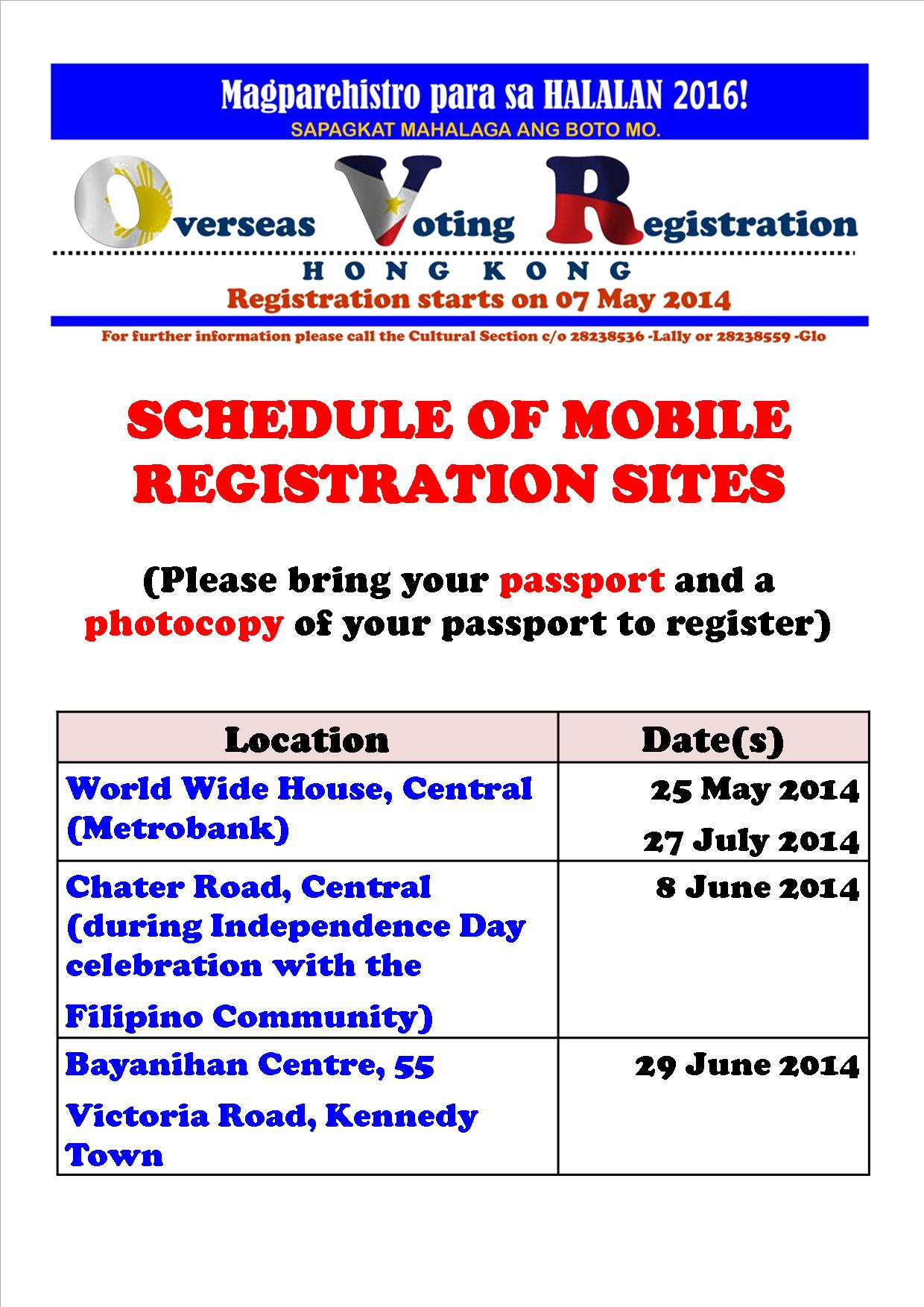 POSTER-MOBILE REGISTRATION SITES