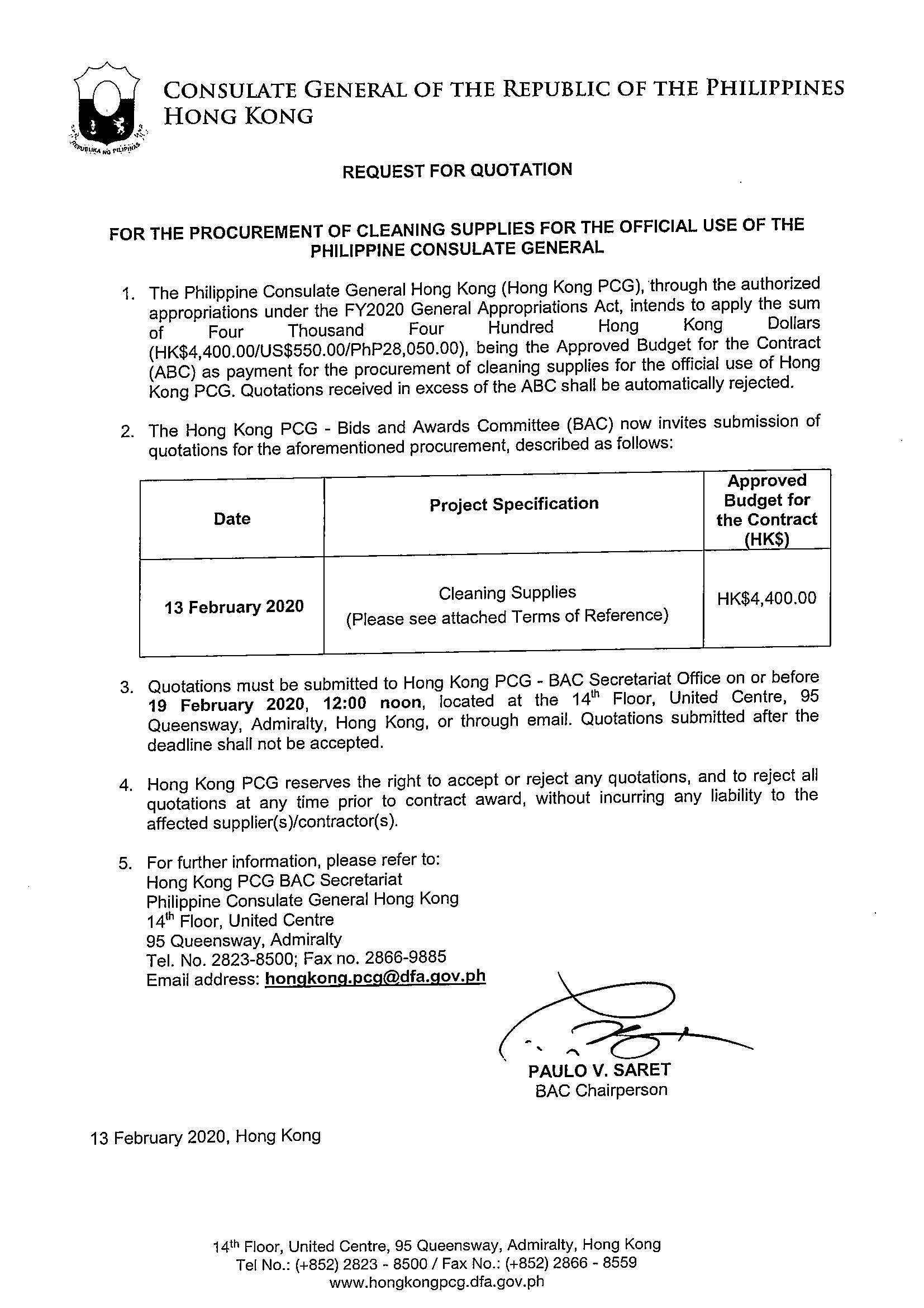 RFQ CleaningSupplies Page 1