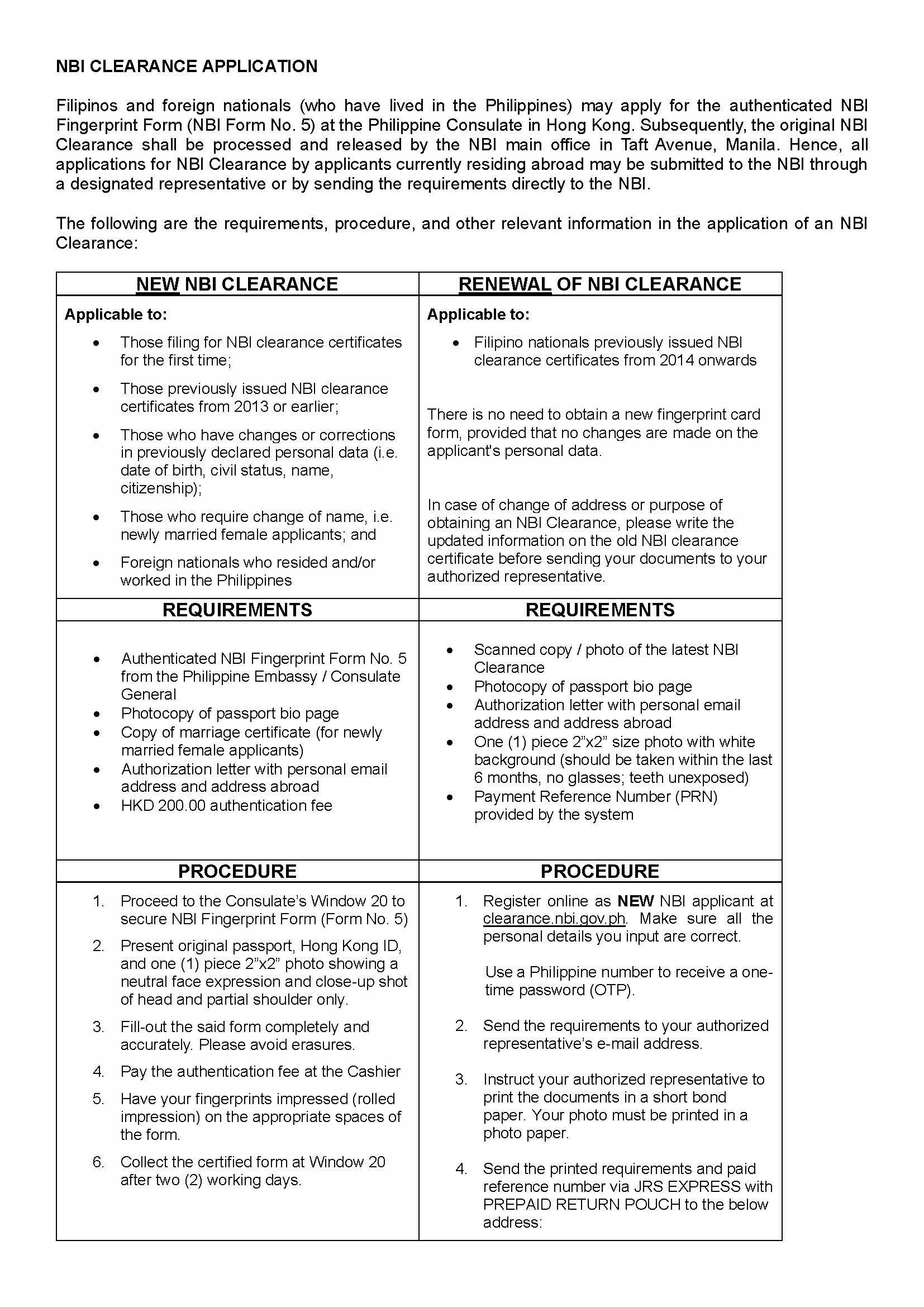 NBI Clearance Application Page 1